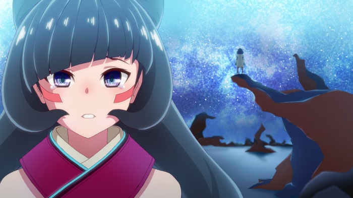 AZKi from Hololive in a starry landscape