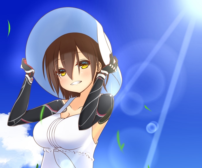 Roboco from Hololive wearing a hat