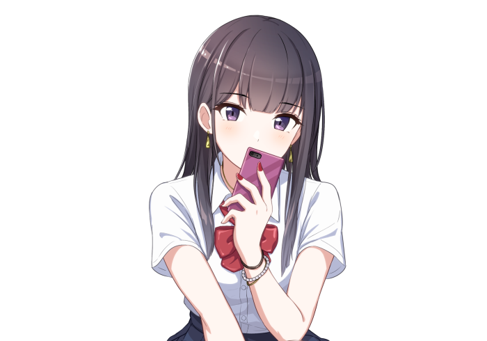 Girl holding a smartphone