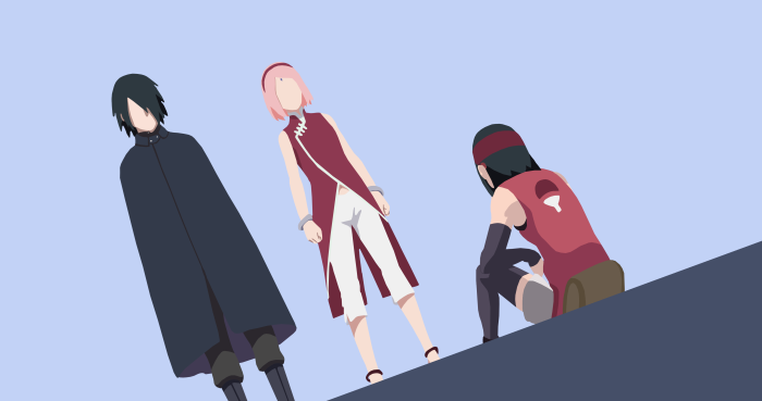 Sasuke, Sakura, and Sarada from Boruto 4K