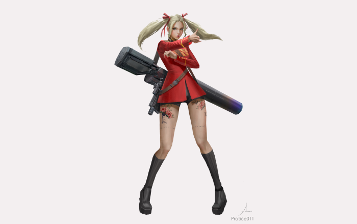 Girl with a sniper rifle