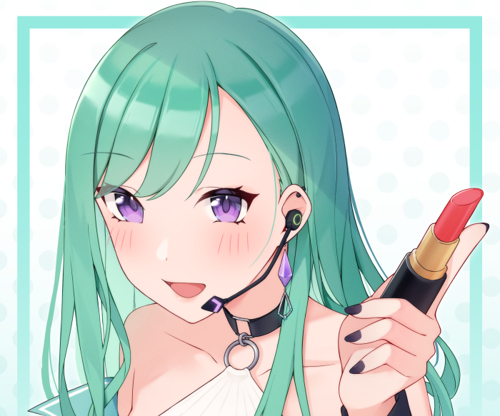 Yakumo Beni from VSPO! holding lipstick