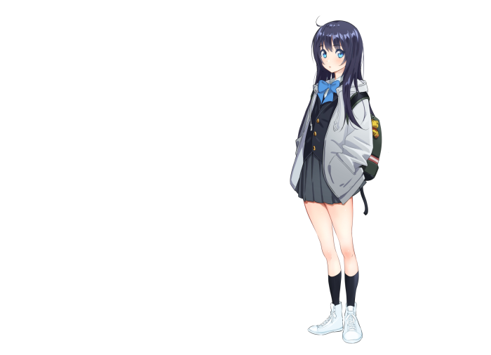 Anime girl with blue eyes and dark hair