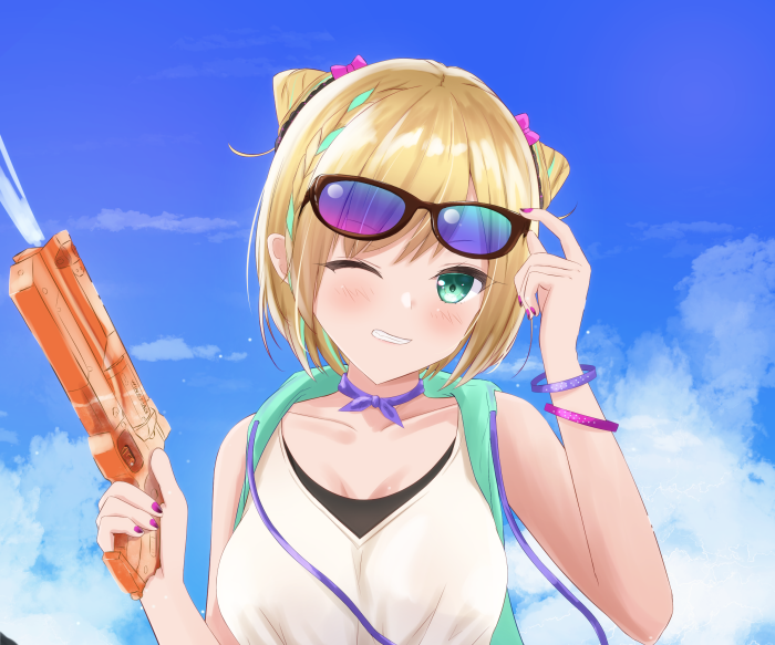 Kurumi Noah from VSPO! holding a water gun