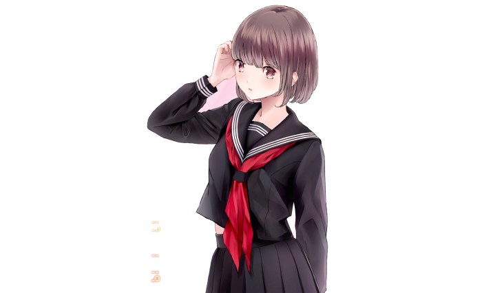Anime girl in school uniform