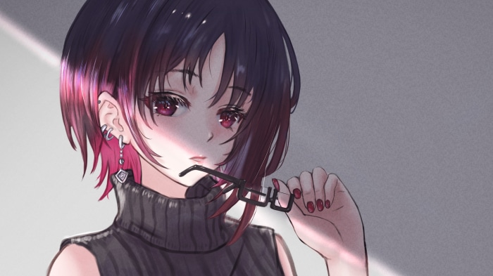 Kisaragi Ren from VSPO! wearing a turtleneck