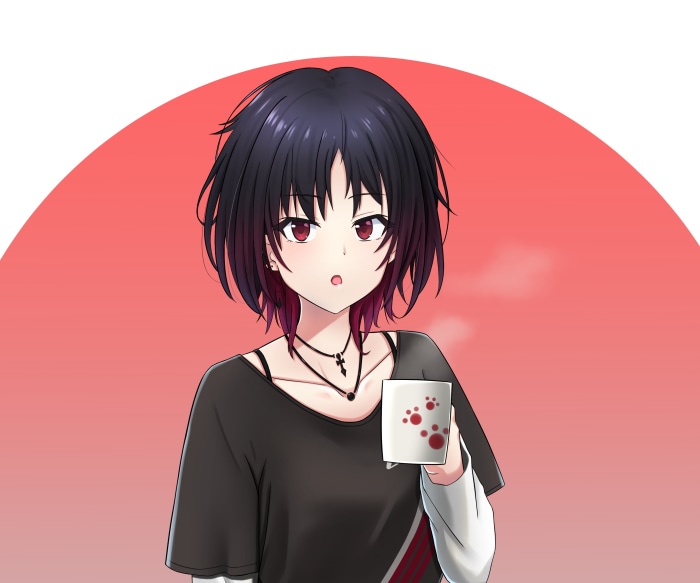 Kisaragi Ren from VSPO! holding a mug