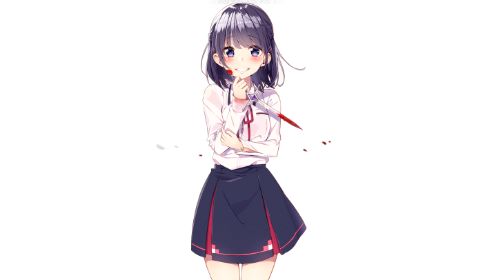 Anime girl with a knife