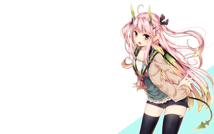 Anime girl with pink hair and horns