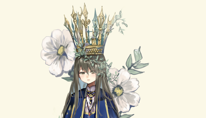 Girl with Crown and Flowers