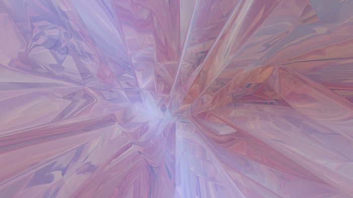 Abstract Crystal Formation with Pink and Purple Hues