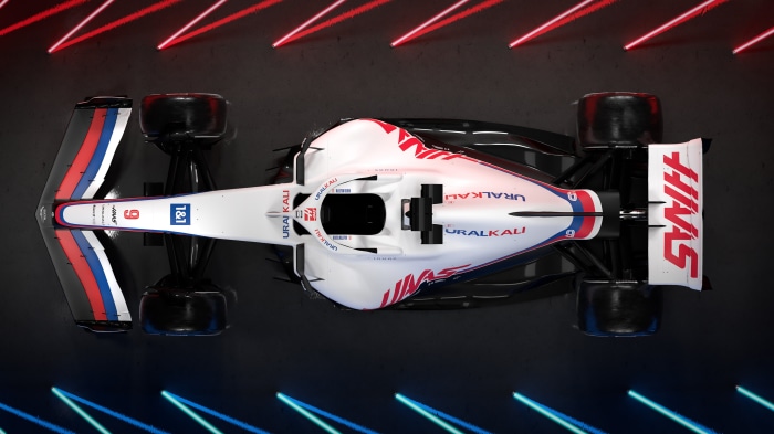 Haas F1 Team 2022 Formula 1 Race Car Top View