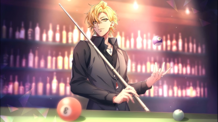 Hifumi Izanami from Hypnosis Mic playing billiards