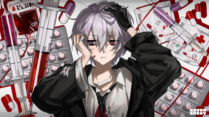 Anime character with medical supplies