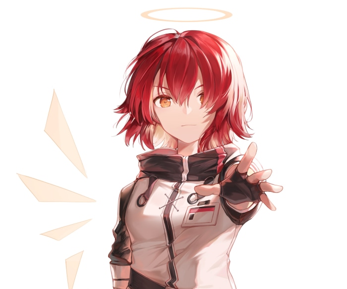 Exusiai from Arknights reaching out