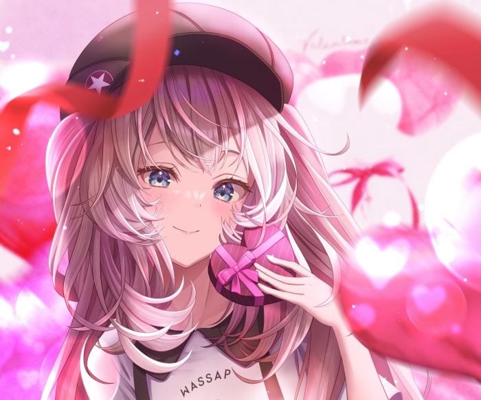 Marie Antoinette from Fate/Grand Order holding a heart-shaped gift