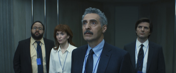 John Turturro, Britt Lower, Zach Cherry, and Adam Scott in Severance