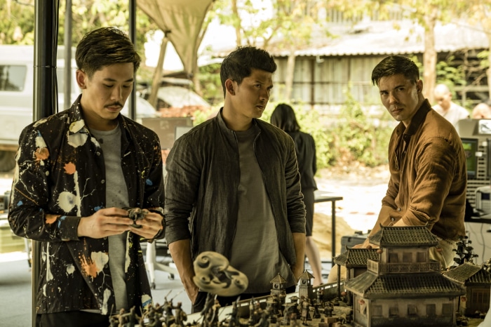 Lawrence Kao, Iko Uwais, and Lewis Tan in Fistful Of Vengeance
