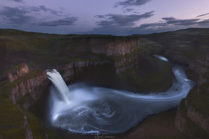 Palouse Falls Canyon at Dusk