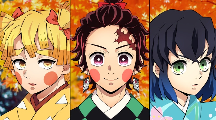 Zenitsu Agatsuma Tanjiro Kamado Inosuke Hashibira Nezuko Kamado and ...