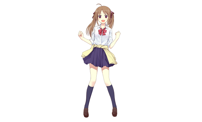 Anime girl in school uniform with pigtails