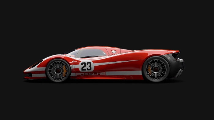 Red Porsche 917K race car with number 23