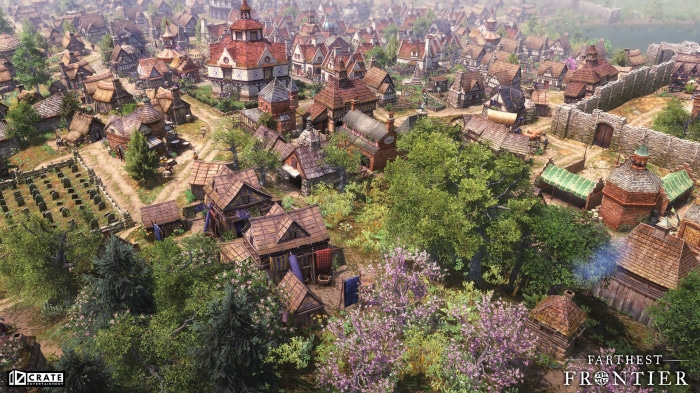 Farthest Frontier video game city view