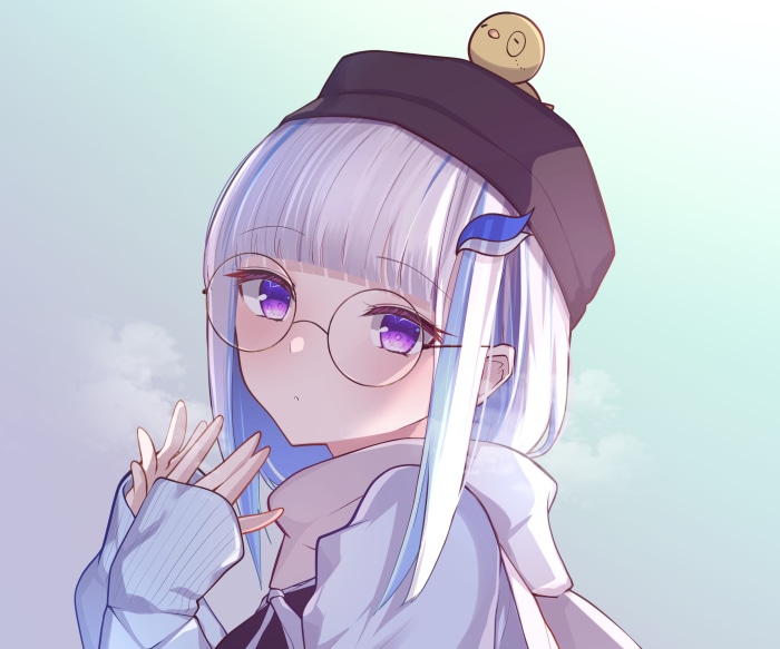 Lize Helesta from Nijisanji wearing glasses and a hat