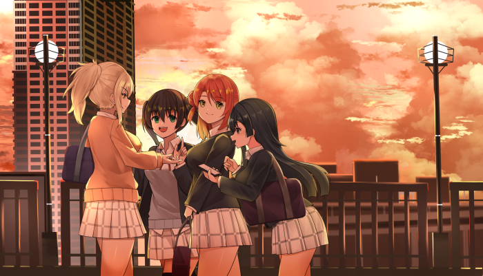 Four girls from Love Live! Nijigasaki High School Idol Club
