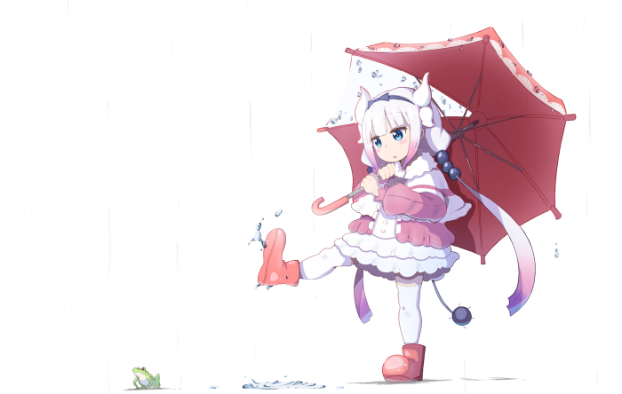 Kanna Kamui from Miss Kobayashi's Dragon Maid with umbrella