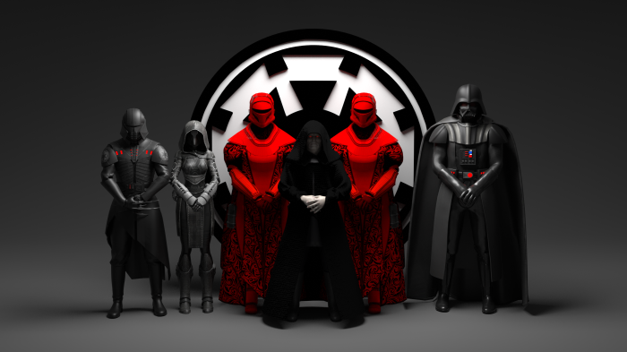 Star Wars characters with Imperial insignia