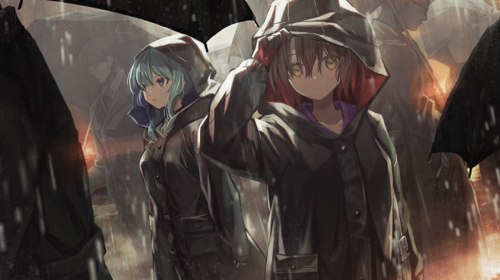 Roboco from Hololive in the rain