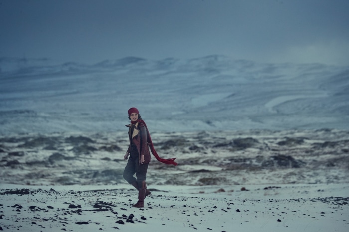 Heida Reed in a snowy landscape