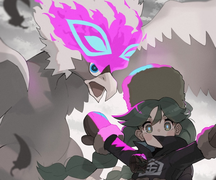 Wasabi and Braviary from Pokémon Legends: Arceus