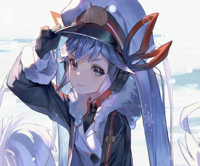 Hatsune Miku from Vocaloid in winter attire