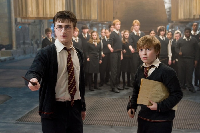Harry Potter and Ron Weasley in Hogwarts