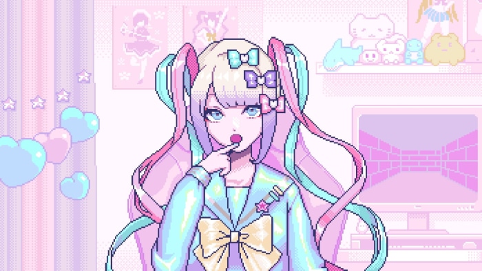 OMGkawaiiAngel-chan with pastel hair and bows