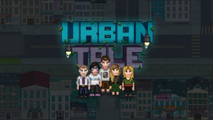 Urban Tale pixel art characters in city