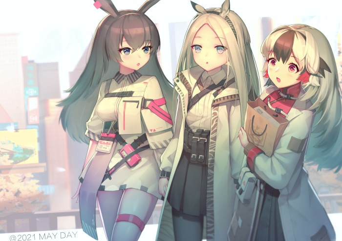 Heavyrain, April, and Snowsant from Arknights