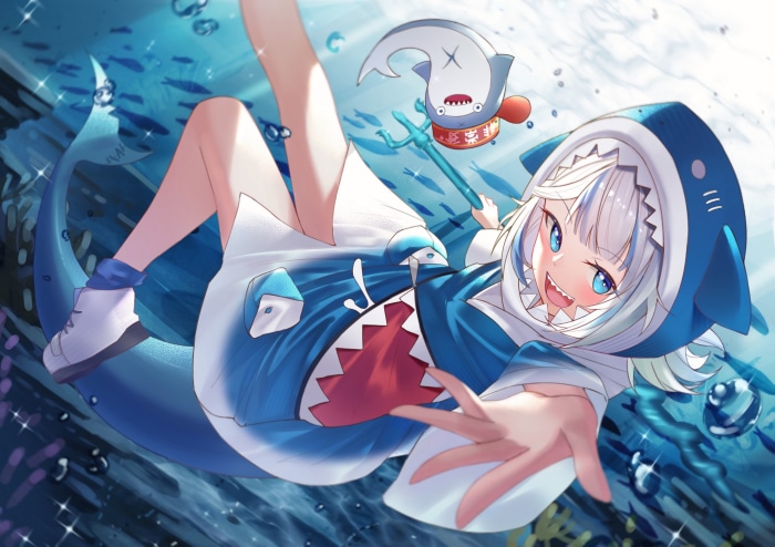 Gawr Gura from Hololive underwater