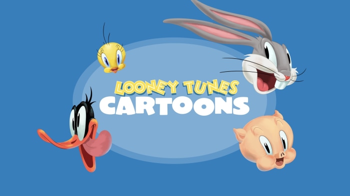 Looney Tunes Cartoons characters Bugs Bunny, Daffy Duck, Porky Pig, and Tweety Bird