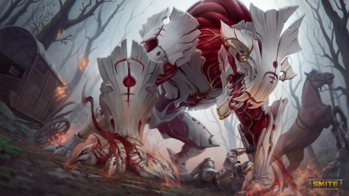 Crimson Creature Fenrir from Smite