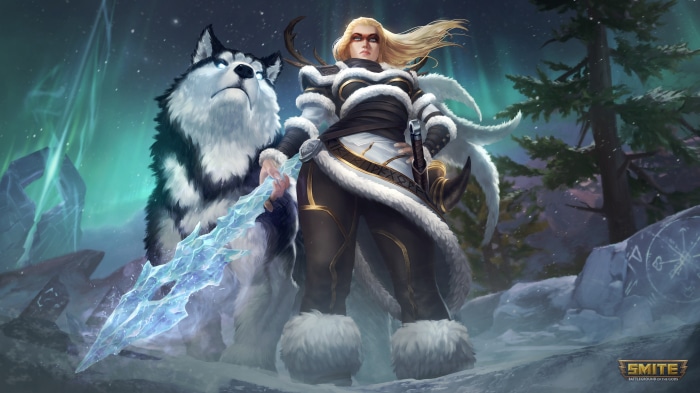 Skadi and her Husky from Smite