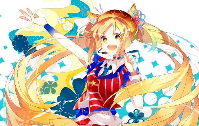 Anime girl with blonde hair and cat ears