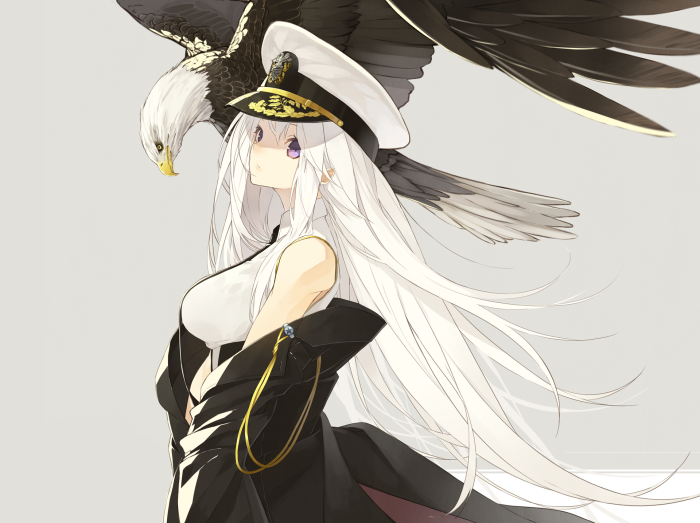 Enterprise from Azur Lane with a Bald Eagle