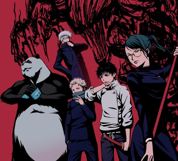 Jujutsu Kaisen 0 characters: Yuta Okkotsu, Toge Inumaki, Satoru Gojo, Panda, Maki Zenin