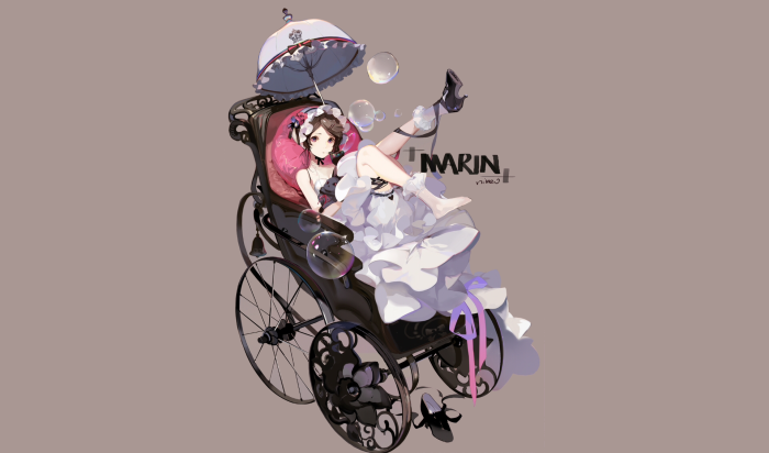 Girl in a carriage with bubbles