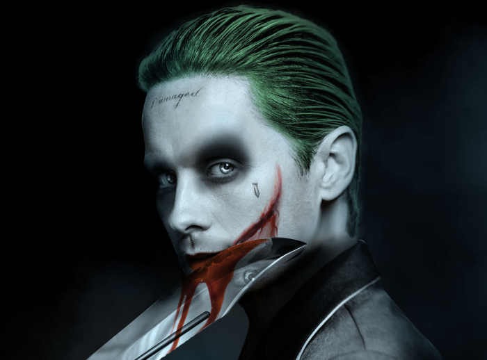 Joker with a bloody knife