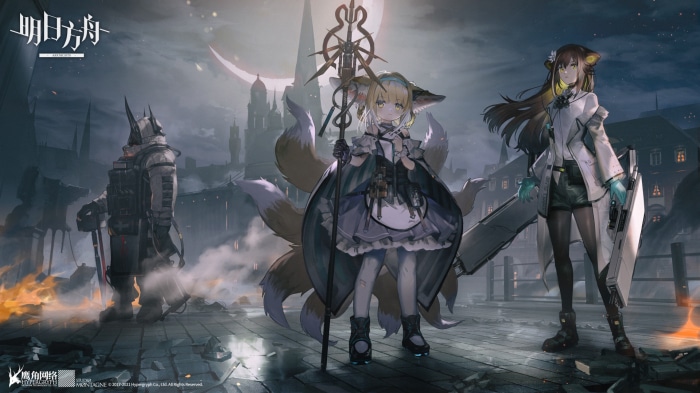 Suzuran, Mudrock, and Folinic from Arknights