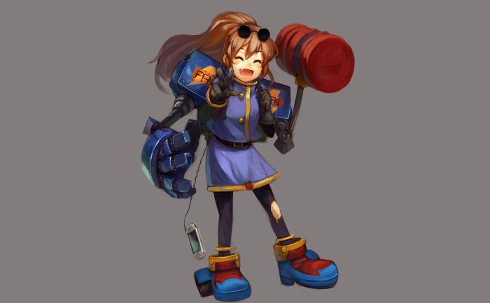 Warrior with Hammer and Mechanical Arm